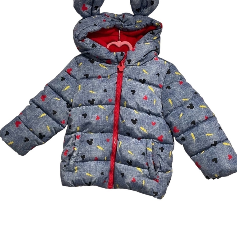 7/$20 Disney Mickey Mouse Puffer Jacket Coat Hood Ears